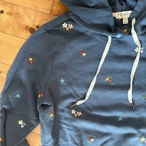 PJ Salvage blue floral hoodie Medium